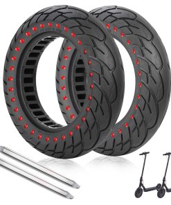 Ruedas Macizas 10 Pulgadas  punto rojo (10×2.125)para llanta de 36mm,Compatible con Vivobike S2 Max,S3 Max(2 unidades)