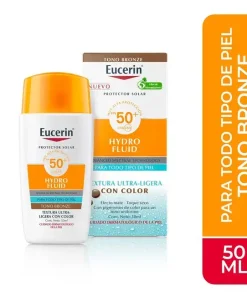 Eucerin FPS 50+ hydro Fluid T/oscuro ×50ml