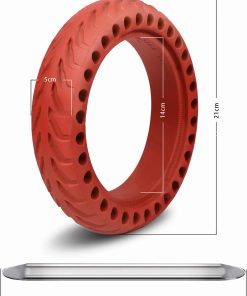 Ruedas Macizas Roja para Patinete Electrico 8,5 pulgadas (8,5×2) Compatible con Xiaomi Scooter Electrico M365/M365 Pro, Xiaomi 1S, Cecotec(1 unidad)