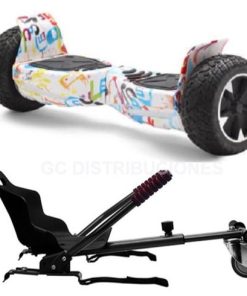 Hoverboard Con Silla Todo Terreno Graffiti Blanco 8.5 Pulgadas