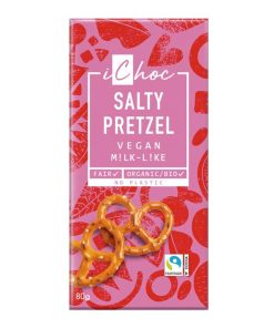 Chocolate Vegano con Pretzel salado 80 g, Ichoc