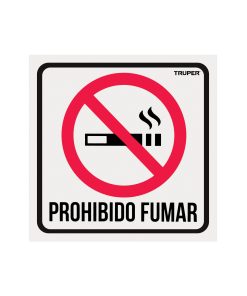 Letrero de señalización “NO FUMAR”, 19 x 19 cm