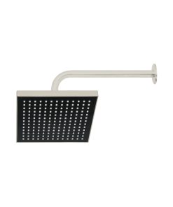 Regadera cuadrada ABS 8″ acabado satín con brazo, Foset